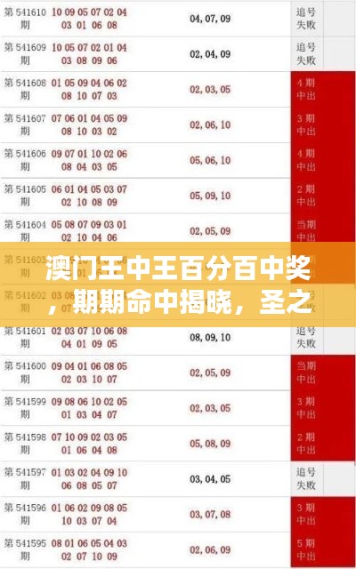 澳門王中王百分百中獎(jiǎng)，期期命中揭曉，圣之道CMY854贏家誕生