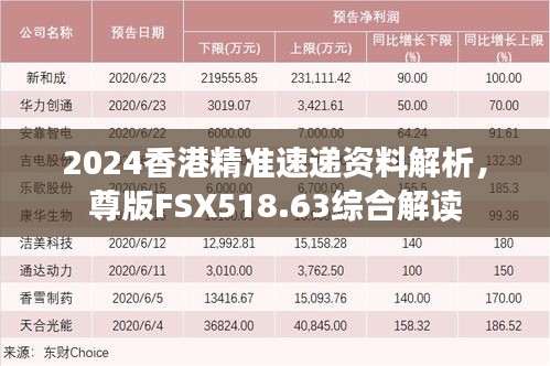 2024香港精準(zhǔn)速遞資料解析，尊版FSX518.63綜合解讀