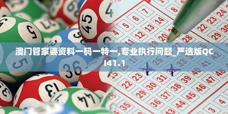 澳門管家婆資料一碼一特一,專業(yè)執(zhí)行問(wèn)題_嚴(yán)選版QCI41.1