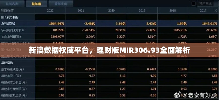 新澳數(shù)據(jù)權(quán)威平臺，理財版MIR306.93全面解析