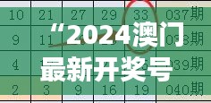 “2024澳門最新開獎(jiǎng)號(hào)碼解讀，精選預(yù)測版YVM543.74詳解”