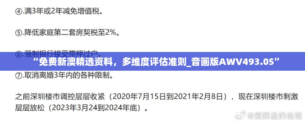 “免費新澳精選資料，多維度評估準則_音畫版AWV493.05”