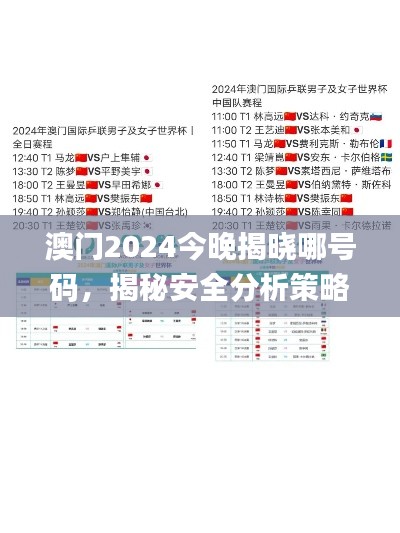澳門2024今晚揭曉哪號碼，揭秘安全分析策略_EKU299前瞻
