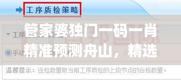 管家婆獨門一碼一肖精準(zhǔn)預(yù)測舟山，精選解析_頂級版RXA423.08