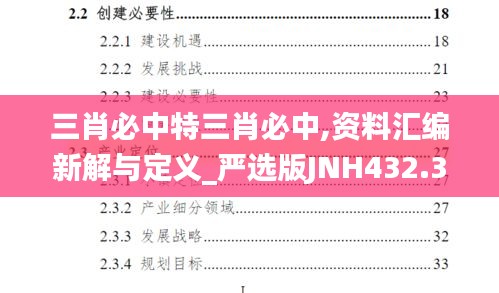 三肖必中特三肖必中,資料匯編新解與定義_嚴(yán)選版JNH432.32