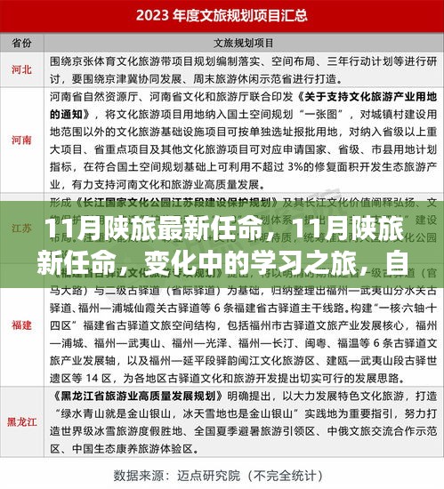 11月陜旅最新任命，變化中的學(xué)習(xí)之旅，自信與成就感的源泉啟程