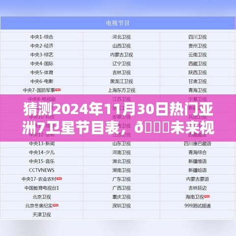 ??揭秘未來(lái)視界，亞洲七衛(wèi)星節(jié)目表的高科技魅力與極致體驗(yàn)預(yù)測(cè)（2024年11月30日版）?