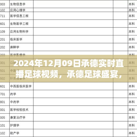 承德足球盛宴，實時直播足球視頻解析（日期，2024年12月09日）