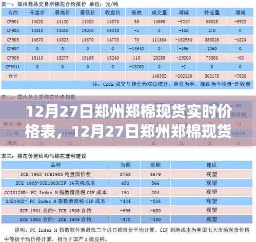 12月27日鄭州鄭棉現(xiàn)貨實時價格表，全面解析與市場洞察