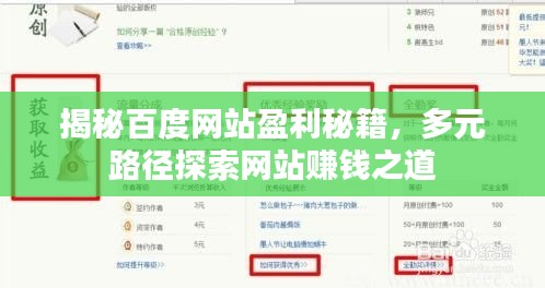 揭秘百度網(wǎng)站盈利秘籍，多元路徑探索網(wǎng)站賺錢之道