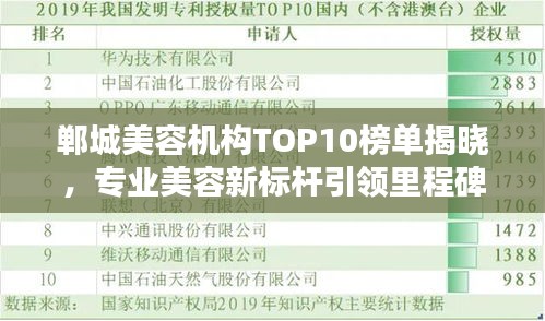 鄲城美容機構(gòu)TOP10榜單揭曉，專業(yè)美容新標(biāo)桿引領(lǐng)里程碑