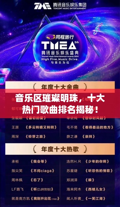 音樂區(qū)璀璨明珠，十大熱門歌曲排名揭秘！