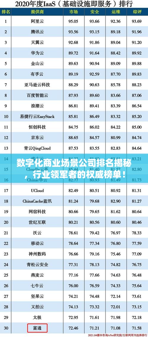 數(shù)字化商業(yè)場(chǎng)景公司排名揭秘，行業(yè)領(lǐng)軍者的權(quán)威榜單！