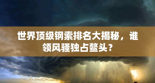世界頂級鋼索排名大揭秘，誰領(lǐng)風(fēng)騷獨占鰲頭？