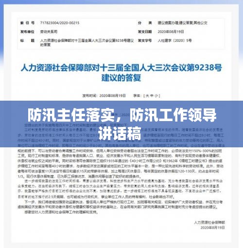 防汛主任落實，防汛工作領導講話稿 