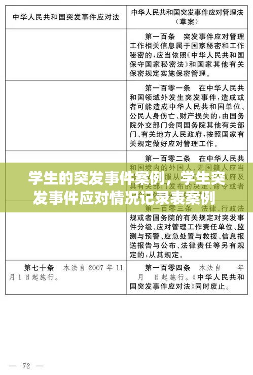 學生的突發(fā)事件案例，學生突發(fā)事件應對情況記錄表案例 