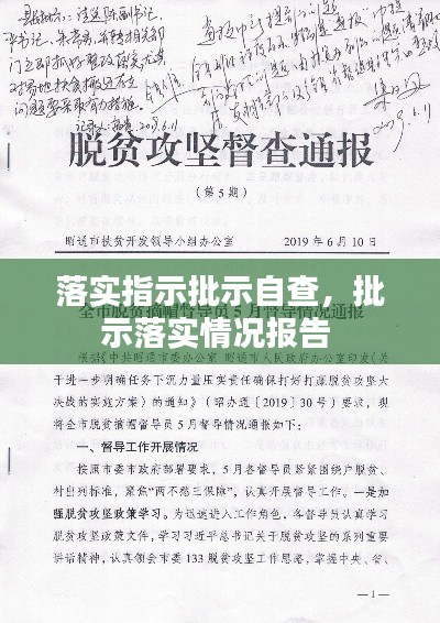 落實(shí)指示批示自查，批示落實(shí)情況報(bào)告 