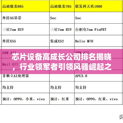 芯片設(shè)備高成長(zhǎng)公司排名揭曉，行業(yè)領(lǐng)軍者引領(lǐng)風(fēng)騷崛起之路揭秘